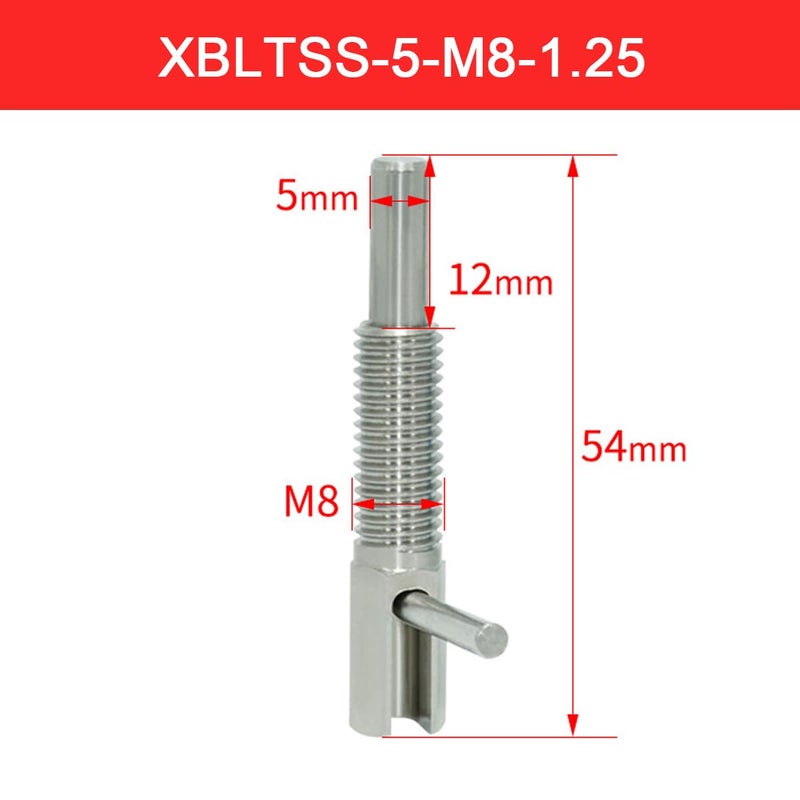 Nscdiew 2Pcs Retractable Indexing Plunger Pin, M8, Stainless Steel, Silver - Image 3